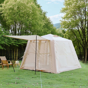 Beige Inflatable Tent for Camping with Waterproof Canopy
