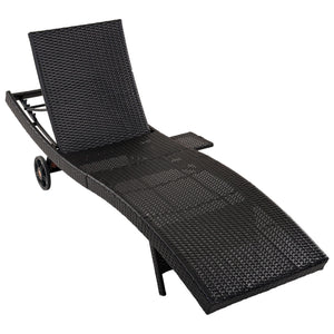 K&K 80'' Patio Wicker Chaise Lounge Chairs Set of 2
