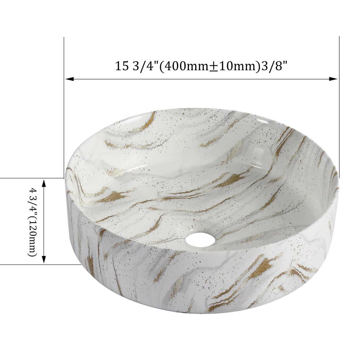 Ceramic Round Above Counter Bathroom Sink Art Basin