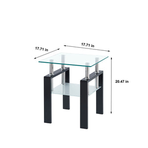 Luxury Modern Tempered Glass Coffee Table With 2 Layers