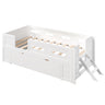 Platform Bed With Guardrail And Drawer
