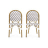 Chic French Bistro Chair With Durable Rattan And Aluminum Frame