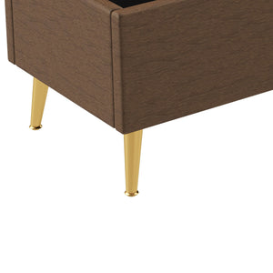 Modern Tufted Storage Ottoman Bench With Metal Legs