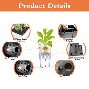 Pack of 2 Square Planters with Automatic Watering System - 22 Inch