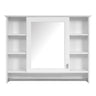 Modern Wall Mounted Mirror Cabinet with Adjustable Shelf and Towel Bar