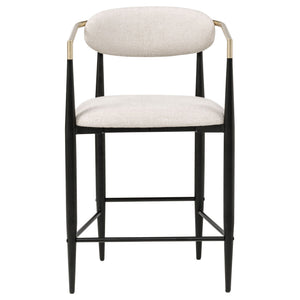 Tina Fabric Upholstered Counter Chair Beige (Set of 2)