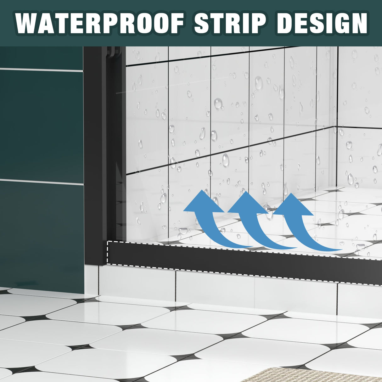 56-60"x74" Aluminum Frame Double Sliding Shower Door