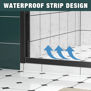 56-60"x74" Aluminum Frame Double Sliding Shower Door