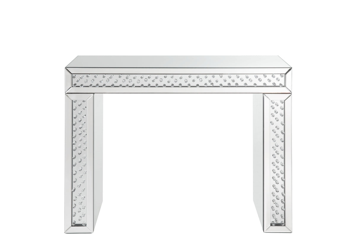 Nysa Mirrored & Faux Crystals Vanity Desk