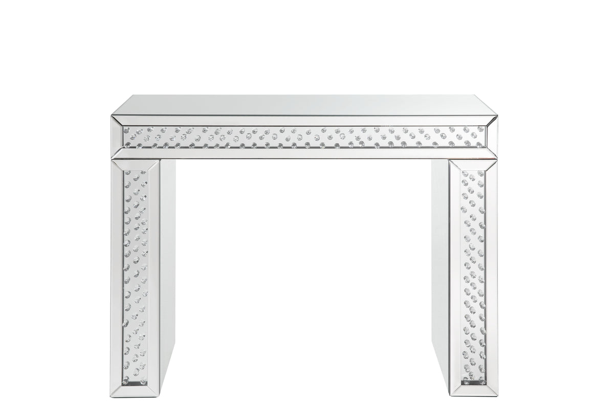 Nysa Mirrored & Faux Crystals Vanity Desk
