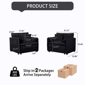 Oversized Chenille Accent Chair Set of 2