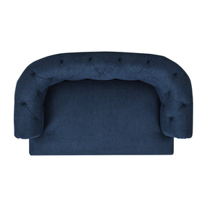 Kiki 36.5' Chesterfield Dog Sofa Bed, Medium, Pacific Blue Stain Resistant High Performance Polyester