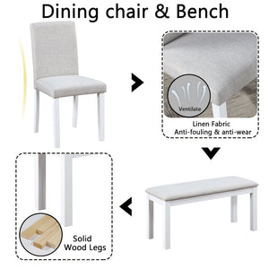 Dining Table Set With Crystal Decoration And Upholstered Chairs