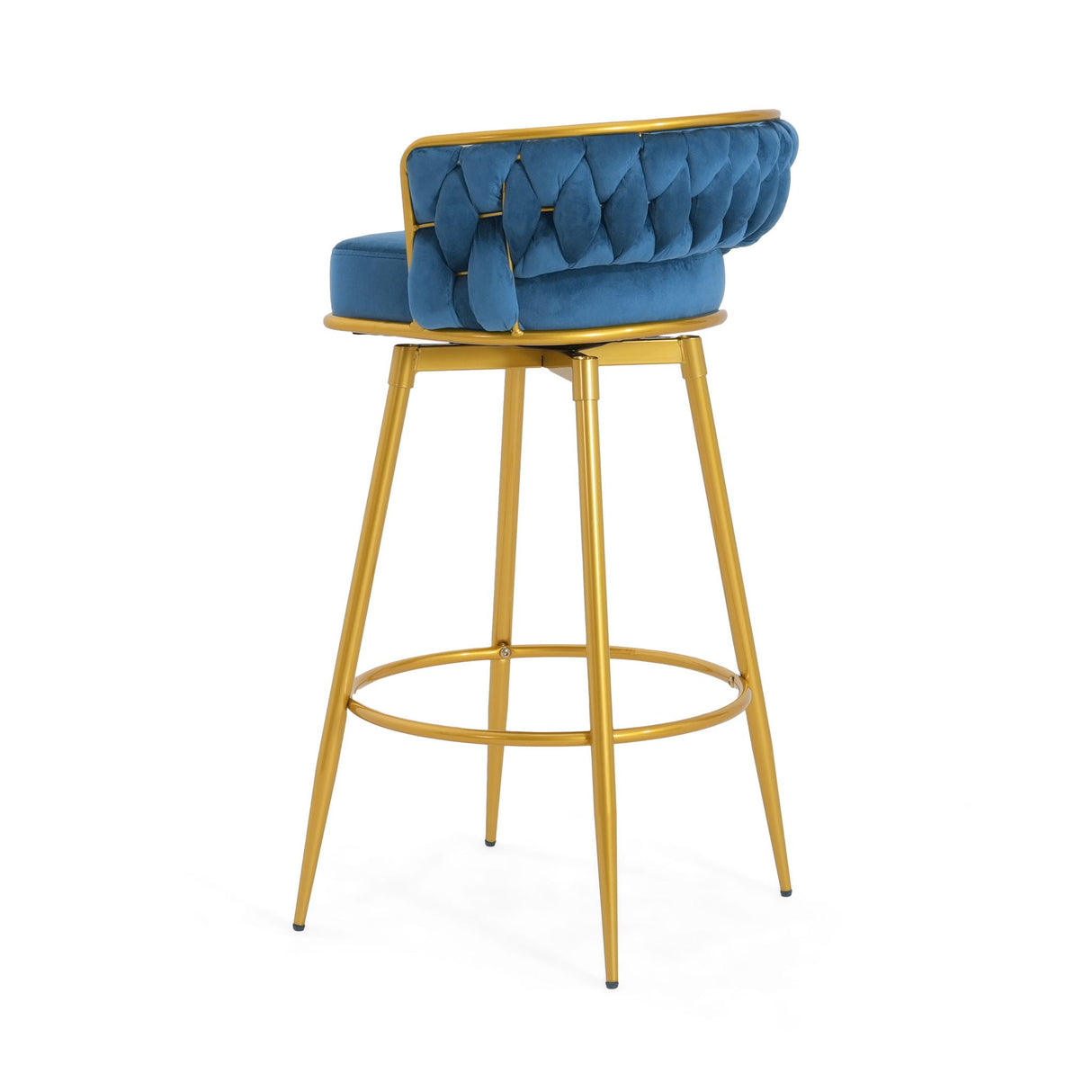Modern Low Back Upholstered Counter Height Bar Stools (Set of 2)