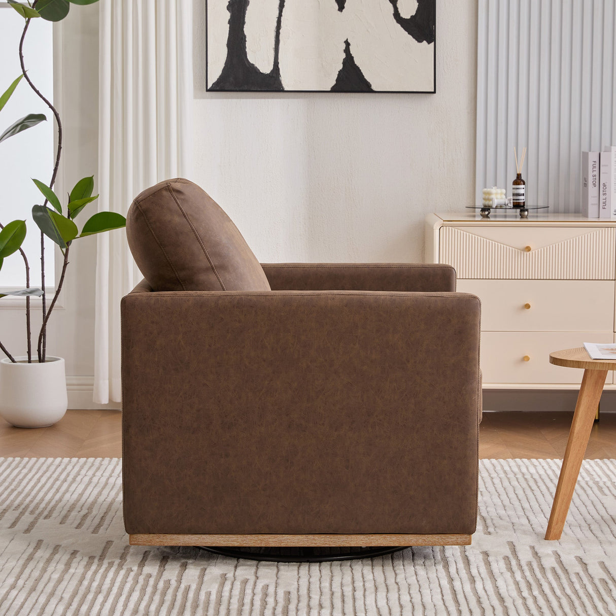 Thornfield Upholstered Square Swivel Accent Chair