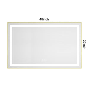 48" x 30" LED Bathroom Mirror with Front and Backlight
