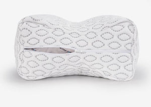 White Cooling Knee Pillow with Ergonomic Support - BEDGEAR