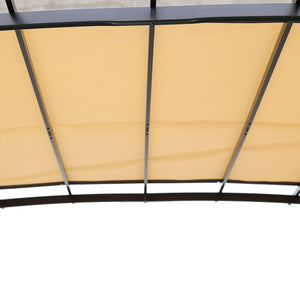 Outdoor Patio Pergola Gazebo - Steel Frame Sun Shelter With Retractable Canopy