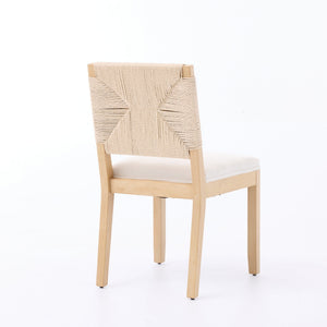 Mid-Century Modern Rope Rattan Dining Chairs Set of 2