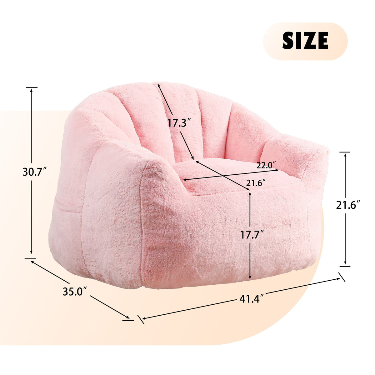 Beanbag Chair, Beanbag Sofa Chair With Armrests Stuffed High Density Foam