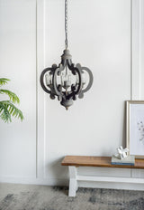 Farmhouse 6-Light Wood Chandelier Pendant Light Fixture