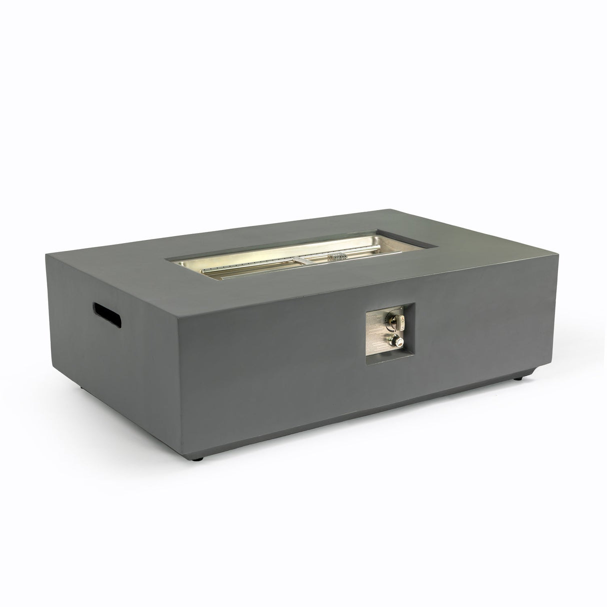 Volon Modern Rectangular Fire Pit Table in Light Gray