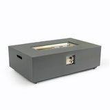 Volon Modern Rectangular Fire Pit Table in Light Gray