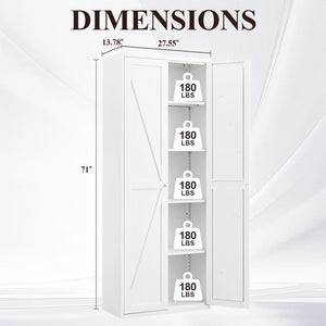 Adjustable 2 Door Storage Cabinet With Adjustable Shelves