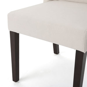 Modern Wingback Dining Chair (Set of 2) With Upholstered - Ivory
