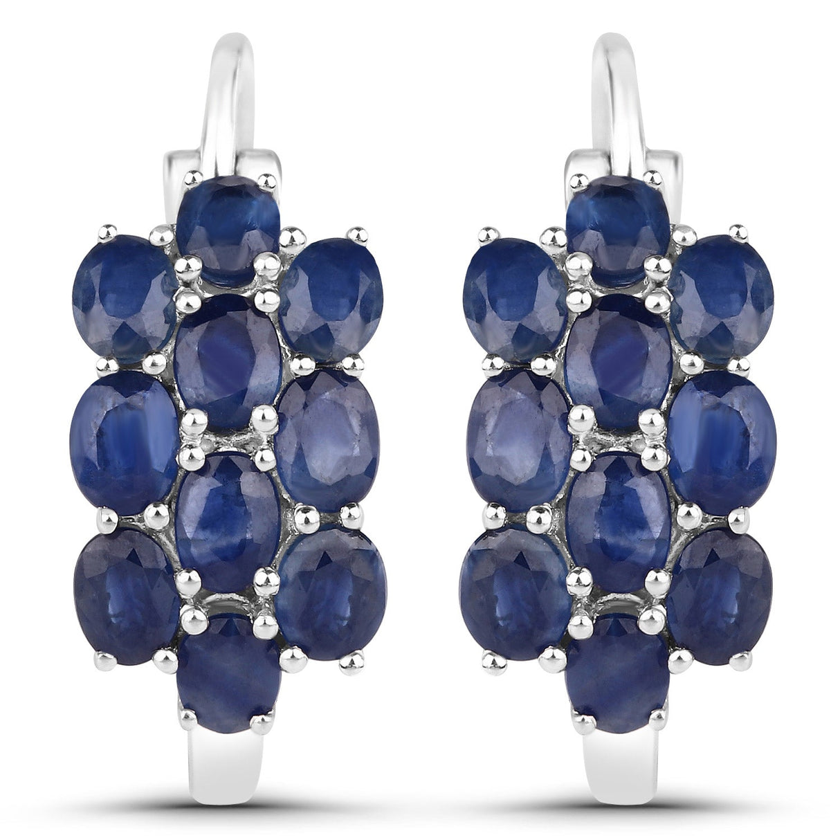 10.40 Carat Genuine Blue Sapphire .925 Sterling Silver 3 Piece Jewelry Set (Ring, Earrings, and Pendant w/ Chain)