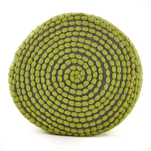 River Handcrafted Cylindrical Pouf in Water Resistant Fabric
