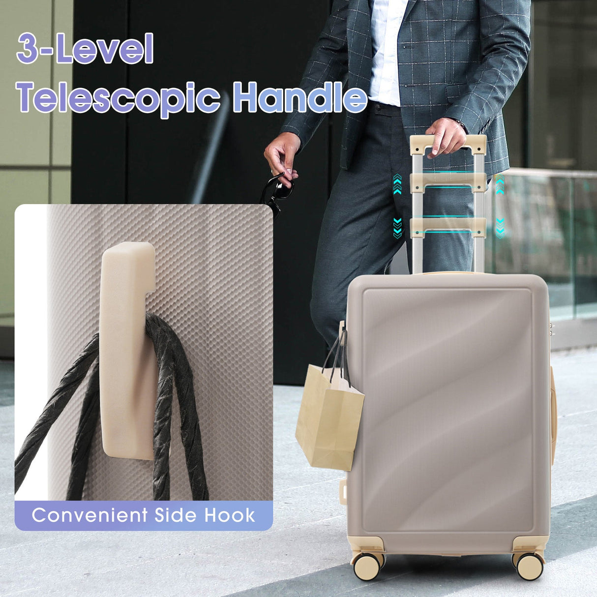 3 Piece Lightweight ABS Luggage Set