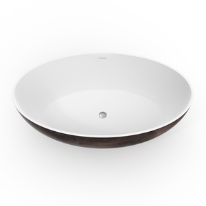 67 Inch Freestanding Solid Surface Soaking Bathtub