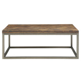Lorenzo Chevron Acacia Wood & Metal Table Collection