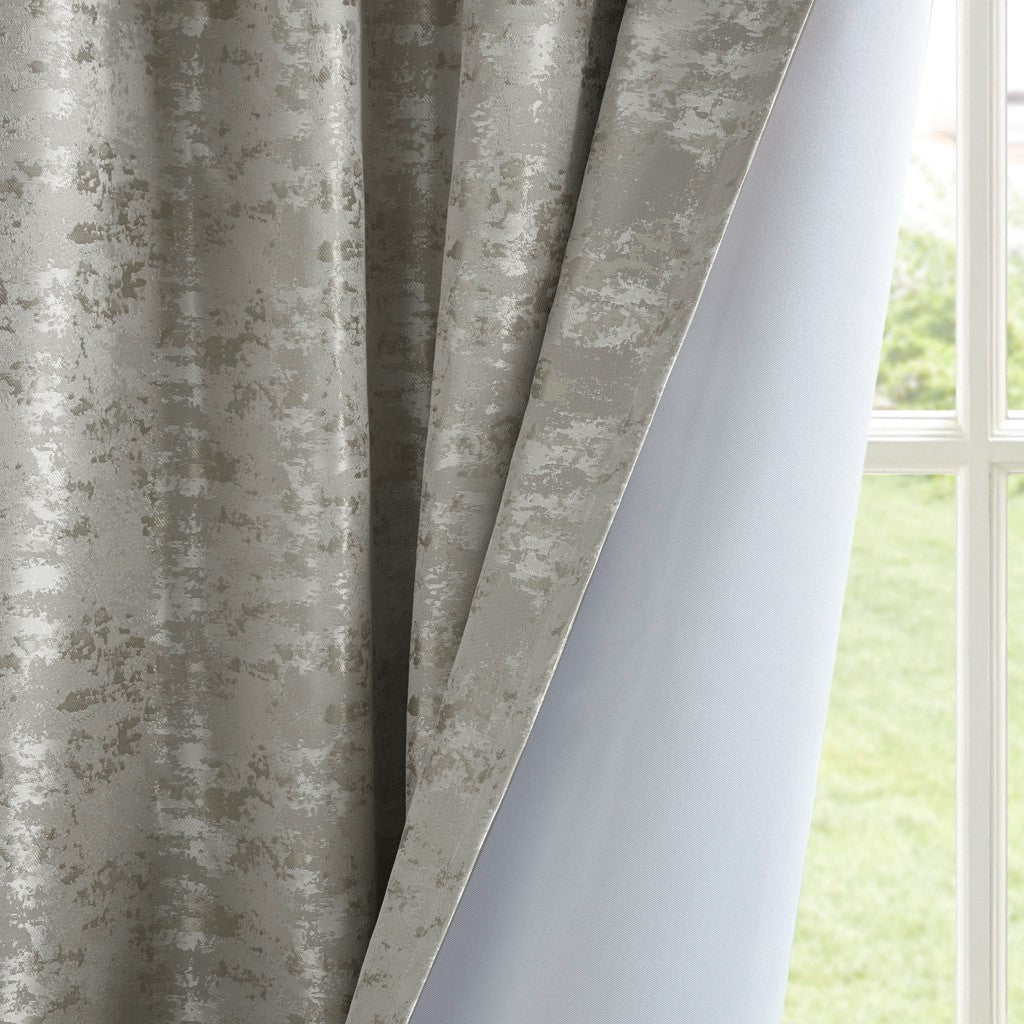 Jacquard lined total blackout rod pocket/back tab curtain panel (only 1 pc panel)