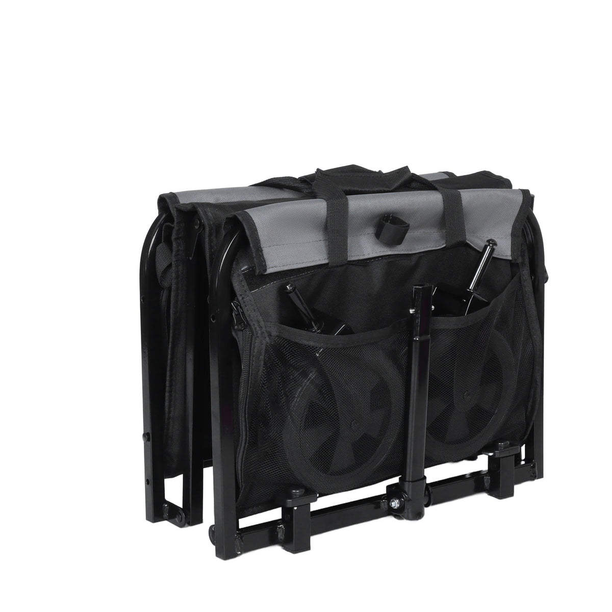 Collapsible Wagon with Wheels - 3 in 1 Lightweight Utility Camping Wagons Carts Foldable (Black)