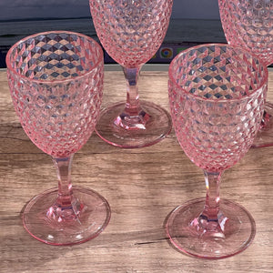 Diamond Cut Plastic Wine Glasses (Set of 4)
