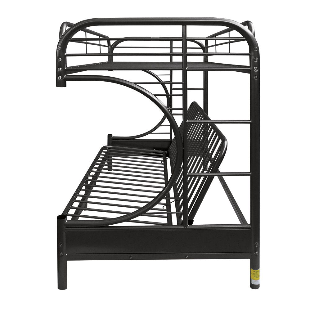 Eclipse Twin Long Queen Futon Bunk Bed - Black
