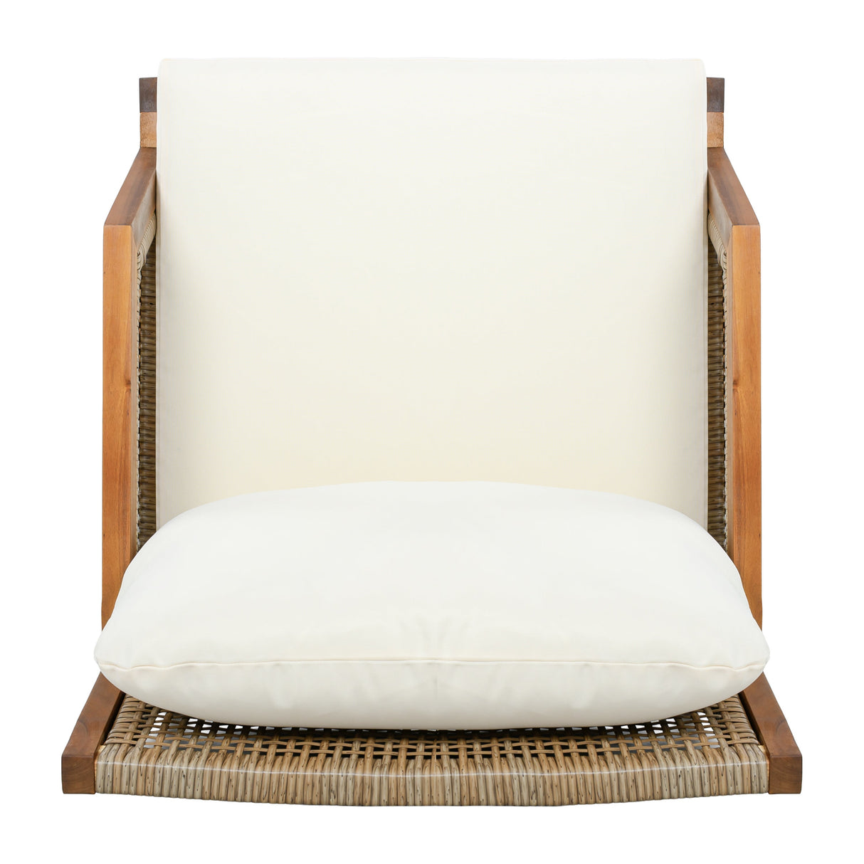 2 Piece Acacia Wood Patio Furniture Club Chair Set