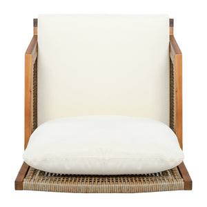 2 Piece Acacia Wood Patio Furniture Club Chair Set