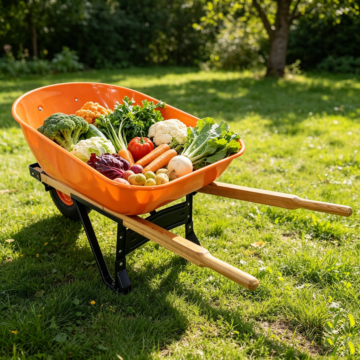 Steel Tray Wheelbarrow with Two Wheels – ABS+Steel Construction - Black or Blue