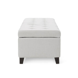 Upholstered Storage Ottoman Bench, Foot Rest For Bedroom