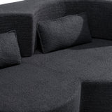 Folding Sofa Bed in Black Teddy Bear Fabric