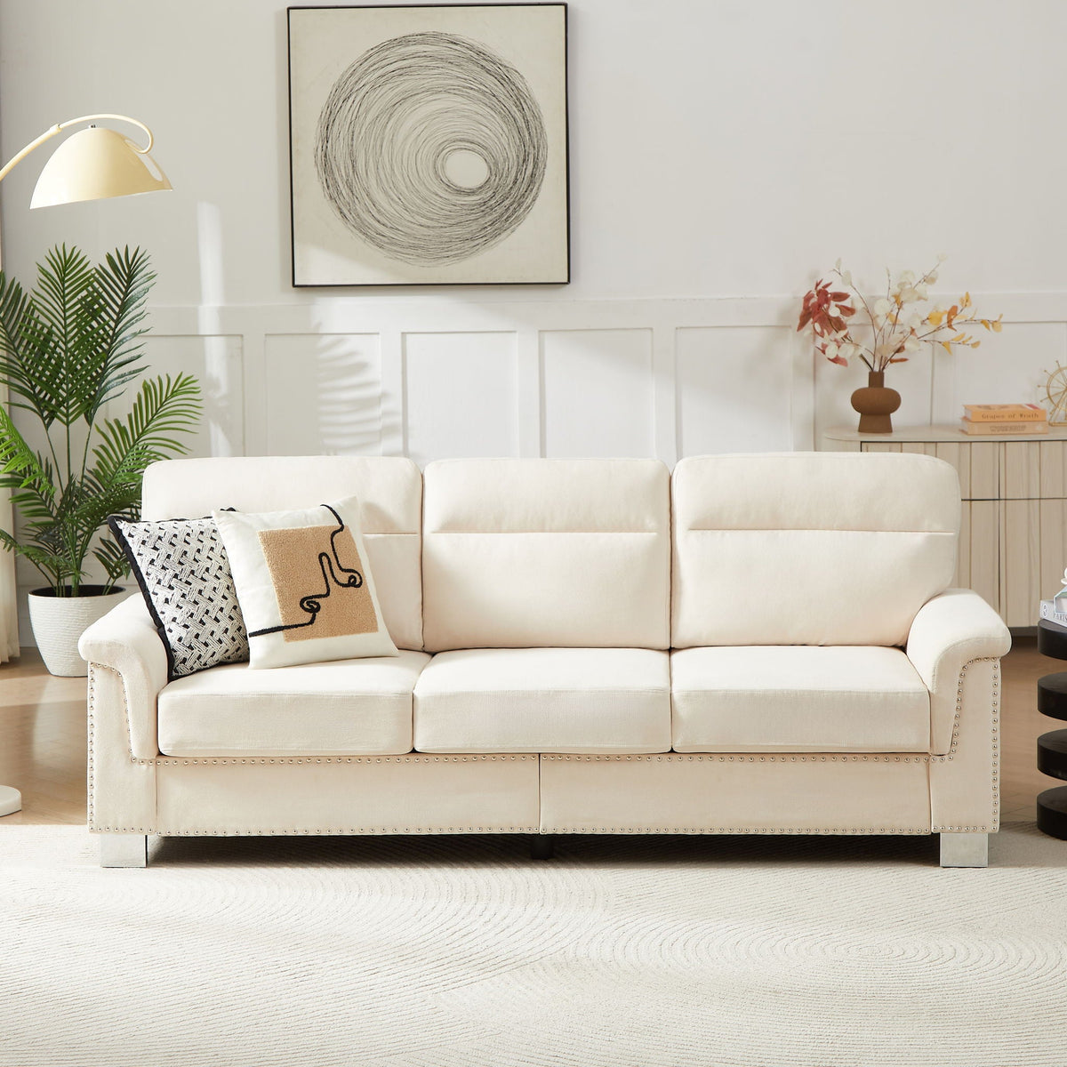 3 Seater Elegant Stationary Sofa