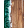 Acacia Wood Resin Wave Cutting Board Ocean River Serving Tray 46x23cm