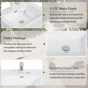 24" Wall-Mounted Bathroom Vanity with Sink and Storage Cabinet