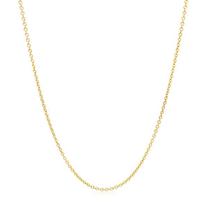 14k Yellow Gold Round Cable Link Chain 1.2mm