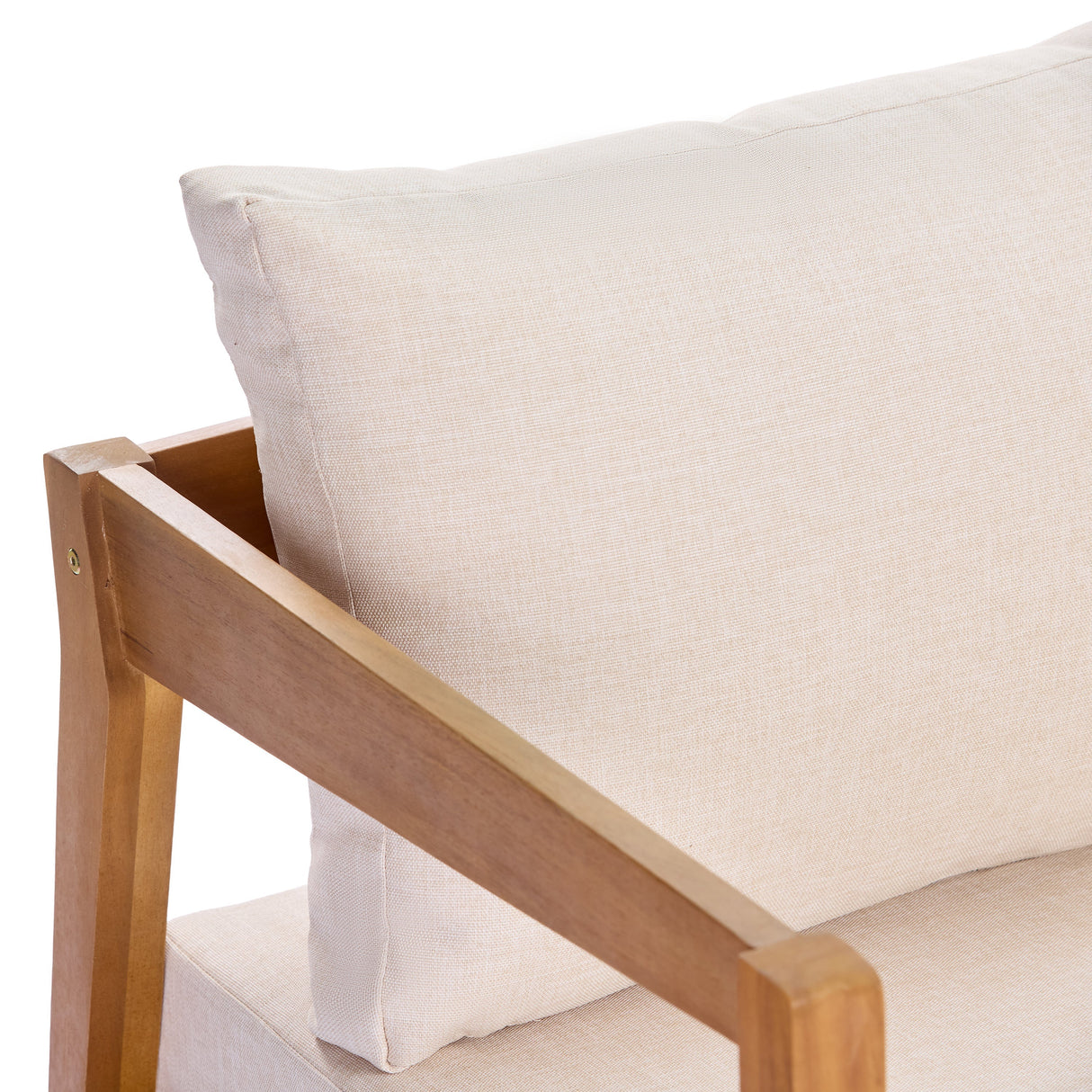 4 Piece Acacia Wood Patio Furniture Set with Soft Cushions