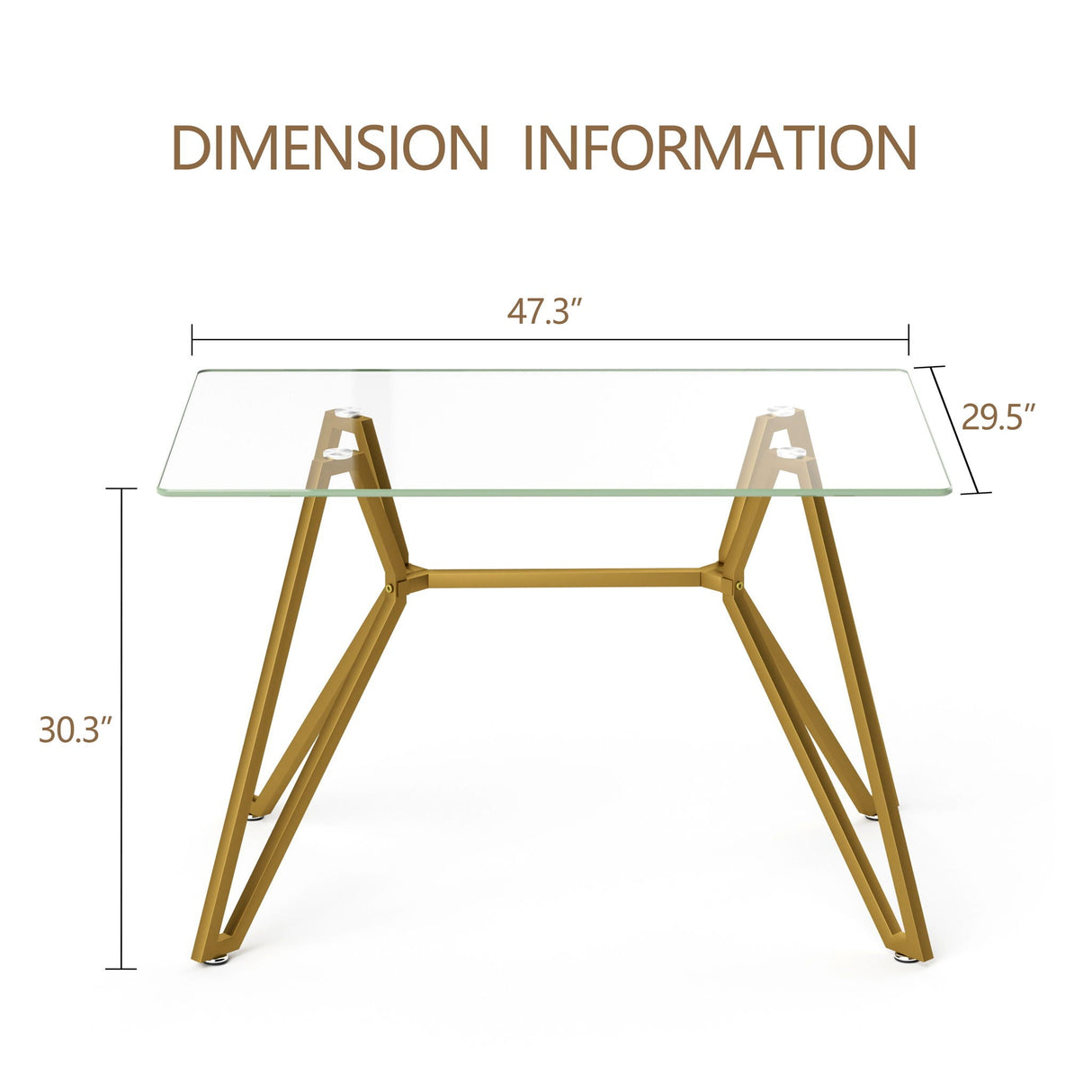 Modern Glass Dining Table With Metal Legs