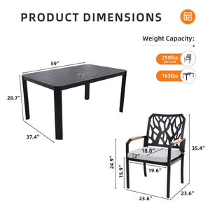 7-PC Outdoor Patio Aluminum Furniture Set